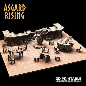 3D Printed Asgard Rising Tavern Modular Terrain Set 28mm - 32mm