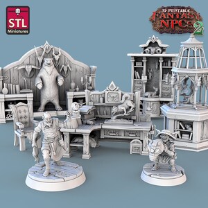 3D Gedruckte STL Miniaturen Präparator Set Fantasy NPC 2 | 28 - 32 mm War Gaming D & D