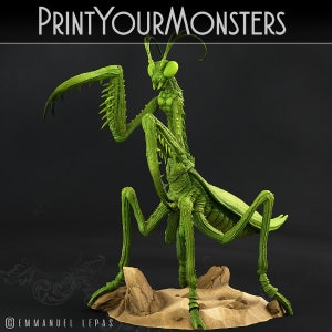 3D Printed Print Your Monsters Giant Mantis Total Insects 28mm - 32mm D&D Wargaming