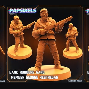 3D Printed Papsikels - Bank Robbers Gang Set - 28mm 32mm
