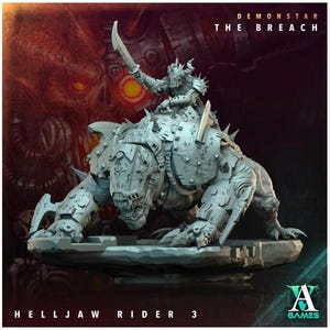 3D Printed Archvillain Games Demonstar The Breach - Helljaw Rider 28mm 32mm D&D
