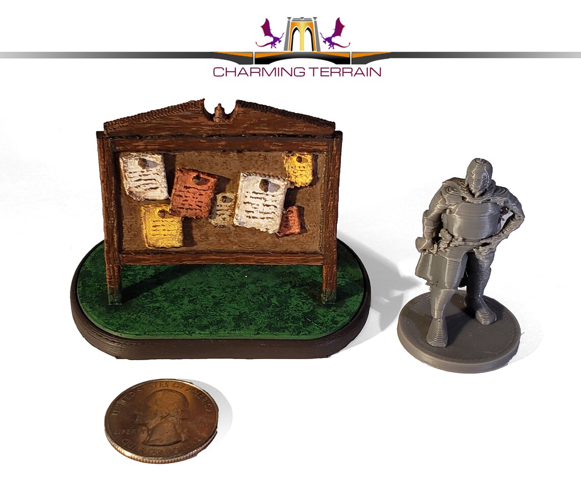 Handpainted Dnd Miniature Quest Bulletin Notice Board Etsy