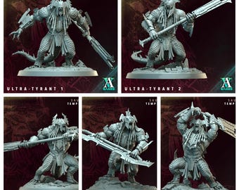 3D Printed Archvillain Games Ultra-Tyrant - Saurians Templeguard 28 32mm D&D