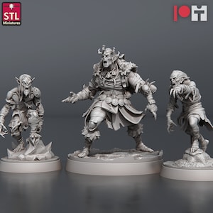 3D Printed STL Miniatures Ghoul King Set 28 - 32mm War Gaming D&D