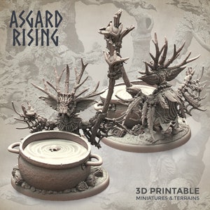 3D Printed Asgard Rising Goblin Shaman 28mm-32mm Ragnarok D&D
