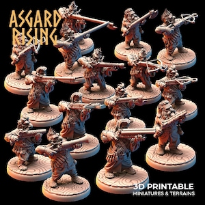 3D Printed Asgard Rising Dwarves Ranged Weapons Set 28mm - 32mm