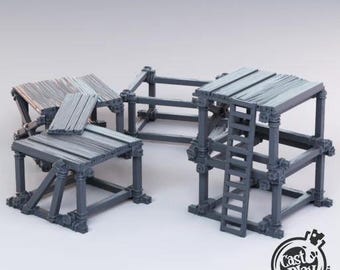 3D Printed Cast n Play - Scaffoldings 28mm 32mm D&D