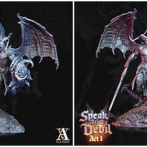 3D Printed Archvillain Games Horned Devil Speak of the Devil Act I 28 32mm D&D