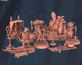 3D Printed STL Miniatures Staff Crafters Set 28 - 32mm War Gaming D&D