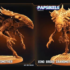 3D Printed Papsikels July 2023 - Xeno Wars Xeno Brood Grandmother Set 28mm 32mm