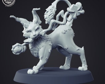 3D Printed Cast n Play Cat Familiar 28mm 32mm D&D