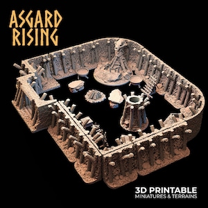 3D Printed Asgard Rising Viking Moutain Hideout Modular Set 28mm - 32mm
