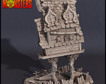 3D Printed Print Your Monsters Baba Yaga Hut Witches Pack 28mm - 32mm D&D Wargaming