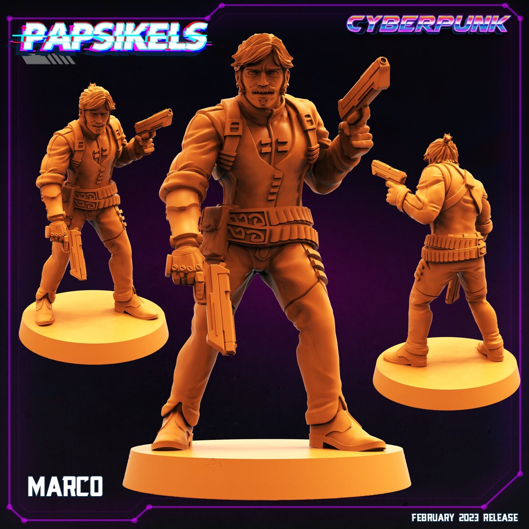 3D Printed Papsikels Cyberpunk Sci-fi - Marco - 28mm 32mm - Etsy