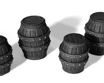 Barris de Taverna em Miniatura D&D para jogos de guerra de fantasia de mesa | 28 mm | miniatura Pathfinder | miniatura DND