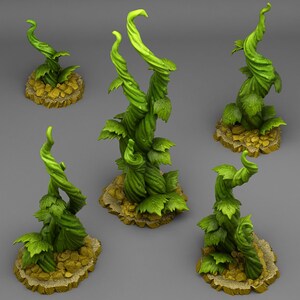 3D Printed Fantastic Plants and Rocks Jack&#39;s Beanstalk Version 2 28mm - 32mm D&D Wargaming