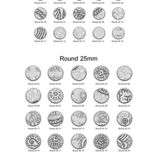 3D Printed Fantastic Plants and Rocks Round Bases Aztec Bases 28mm - 32mm D&D Wargaming