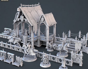 3D Printed STL Miniatures Jousting Set 28mm - 32mm War Gaming D&D