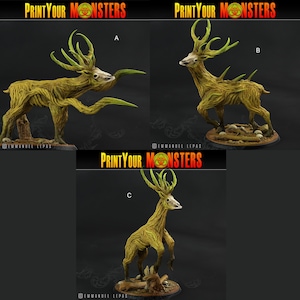 Impreso en 3D Sus monstruos Horrific Deer The Shadowcreep Wood Set 28 mm - 32 mm D&D Wargaming