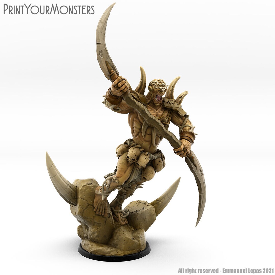 3D Printed Print Your Monsters Orc Warrior 2 Desert Orcs Set 28mm 32mm ...