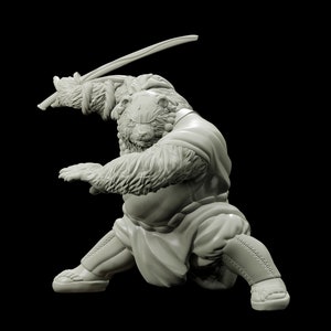 3D Printed Bestiary Vol. 4 Nafarrate - Cu Chulan Bear Monk 32mm Ragnarok D&D