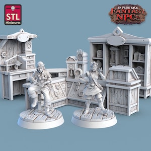 3D Gedruckte STL Miniaturen Uhrwerk Set Fantasy NPC 28mm - 32mm War Gaming D&D