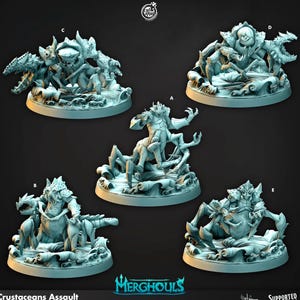 Cast n Play, imprimés en 3D, anthules, assaut de crustacés, 28 mm 32 mm, D&D