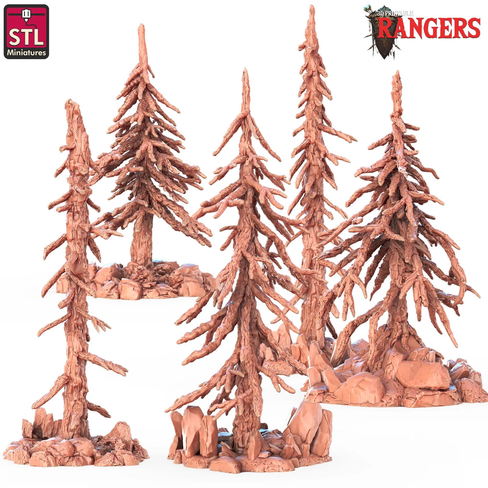 3D Printed STL Miniatures Rangers Trees Set Rangers 28 - 32mm War ...