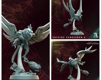 3D Printed Archvillain Games Screecher  - Saurians Templeguard 28 32mm D&D