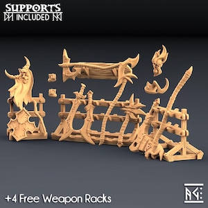 3D Printed Artisan Guild Abyss Demon Weapons Rack Abyss Demons Set 28mm 32mm