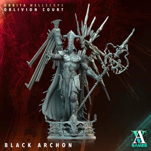 Archvillain Games impreso en 3D El Arconte Negro Orbita Hellscape Oblivion Court 28 32 mm D&D