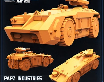 3D Printed Papsikels Cyberpunk Sci-Fi Papz Industries Apc - Arkiel Mk1 - 28mm 32mm