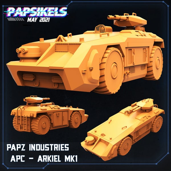 Papsikels Cyberpunk de science-fiction imprimés en 3D Papz Industries Apc - Arkiel Mk1 - 28 mm 32 mm