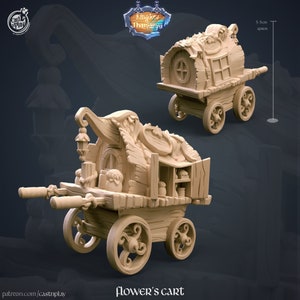 3D-geprinte Cast n Play Flowers Cart Kingdom Of Thamarya 28mm 32mm D&D