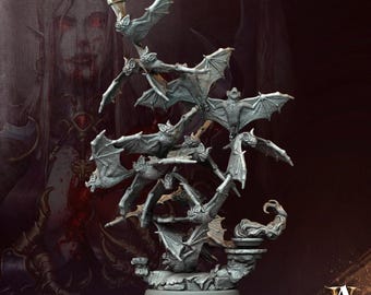 Custom order Marc Martínez Vendrell 3D Printed Archvillain Games Archvillain Bestiary Vol. XIV Darkfang Bat Swarm 40mm