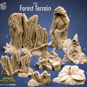 3D Printed Cast n Play Forest Terrain 28mm 32mm D&D