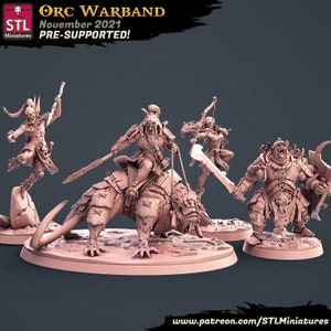 3D Printed STL Miniatures Orc Warband Set 28 - 32mm War Gaming D&D