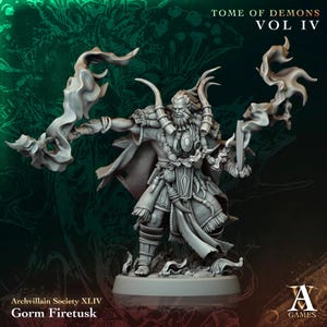 3D Printed Archvillain Games Gorm Firetusk Archvillain Society Vol XLIV 28 32mm D&D