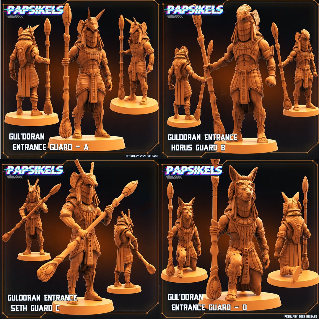 3D Printed Papsikels Cyberpunk Sci-fi - Guldoran Entrance Guard Set ...