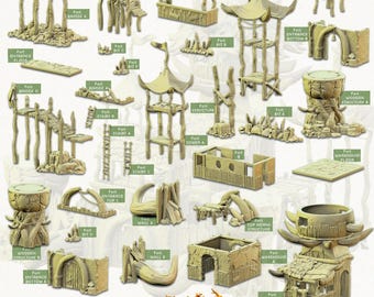 3D Gedruckt Cast n Play Modular Fort Goblins Fort Set 28 mm 32 mm D & D