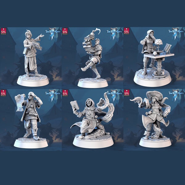 3D Printed STL Miniatures The Frost City Apprentices 28mm - 32mm War Gaming D&D