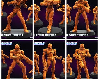 3D Printed Papsikels Silicon Cyborg Troopers MARCH 2025 CYBERPUNK 28mm 32mm