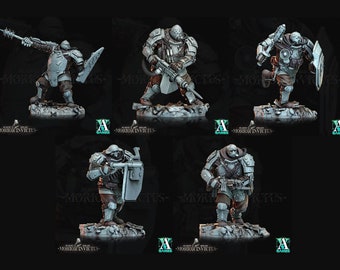 3D Printed Archvillain Games Deadmen Brigade - Morior Invictus Morior Iron Guard 28 32mm D&D