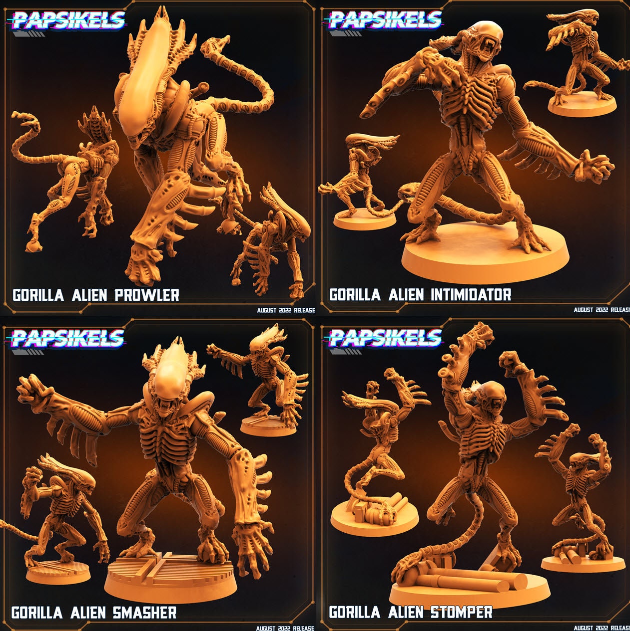 ALIENS Gorilla Alien & Bull Alien フィギュア Eaglemoss Figure Collection - Alien Retro Bull & Gorilla