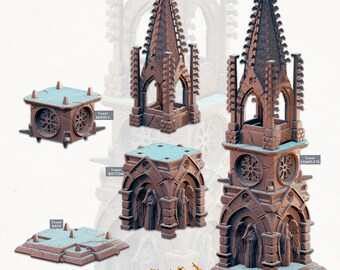 3D Printed Cast n Play Display Tower Gothic City Set 28mm 32mm D&D