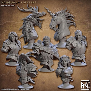 3D Printed Artisan Guild Vanguard Fighters Busts 28mm 32mm