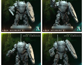3D Printed Archvillain Games Argo Bulwark Morior Invictus Argo Commando 28 32mm D&D