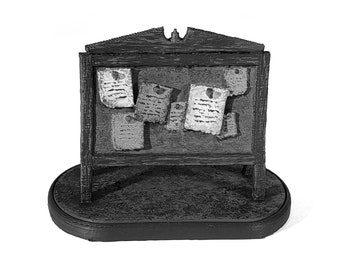 DnD Miniature Quest Bulletin Notice Board tabletop fantasy wargames | 28 mm | pathfinder | dnd miniature