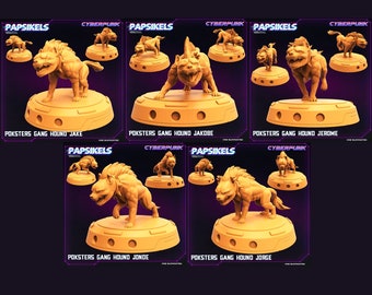 3D Printed Papsikels Cyberpunk The Corpo World Poksters Gang Hound Set - 28mm 32mm
