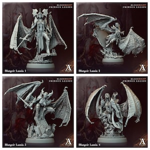 3D Printed Archvillain Games Blutgeir Lamia Bloodright - Crimson Legion 28 32mm D&D